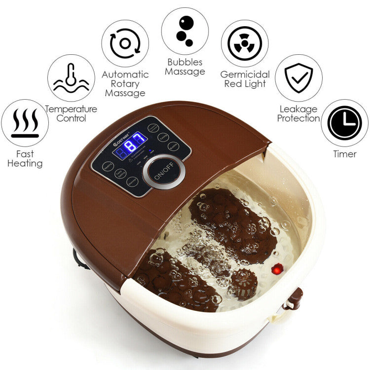 Portable Heated Electric Massager for Feet Spa Bath Roller with Timer