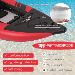 Portable Inflatable Kayak 2-Person Touring Kayaks Set with Aluminium Paddles and Carry Bag