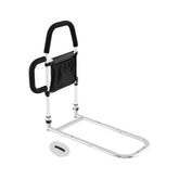 Portable Adjustable Safety Bed Assist Rail with Dual Handrail and Detachable Pocket Bag for Elderly Adults