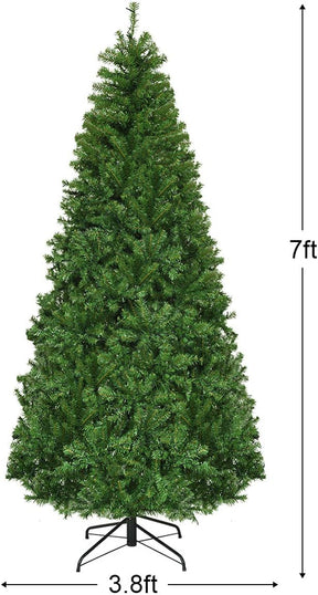 Pre-Lit Artificial Christmas Tree with Multicolored 150 LED Lights and Metal Stand