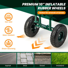 Rolling Garden Cart Patio Rolling Scooter with Adjustable Height Work Seat and Storage Basket for Lawn Yard