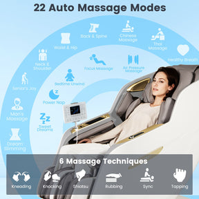 SL Track 3D Massage Chair Full Body Zero Gravity Massage Recliner with Airbags