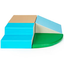 BABY JOY 4-Piece Climb and Crawl Foam Play Set, Soft Toddler Corner Climbing Sliding Blocks