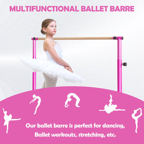 130 cm Ballet Barre Bar, Freestanding Exquisite Beech Wood Dancing Bar