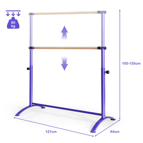 130 cm Ballet Barre Bar, Freestanding Dancing Bar W/ 4-Position Adjustable Height