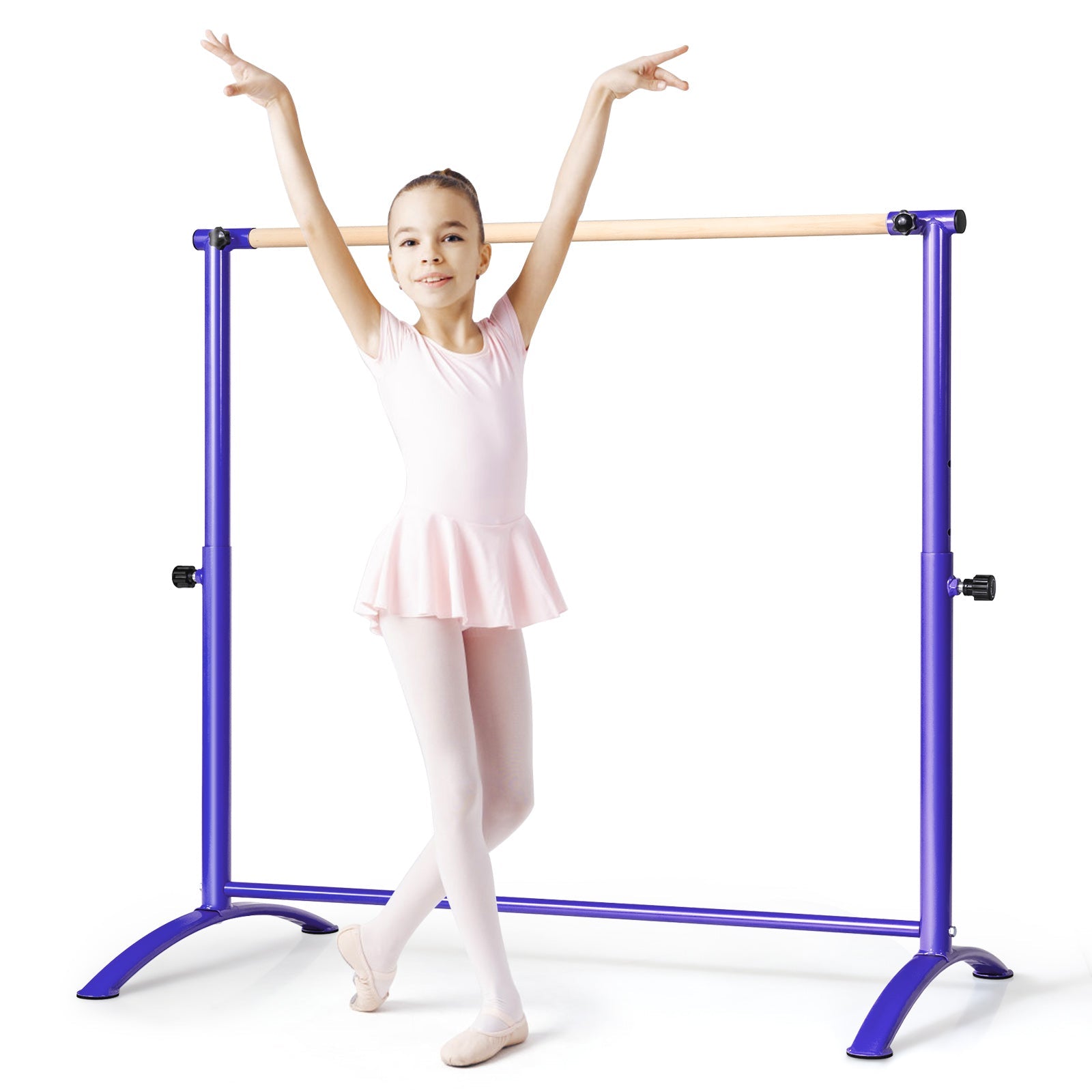 130 cm Ballet Barre Bar, Freestanding Dancing Bar W/ 4-Position Adjustable Height