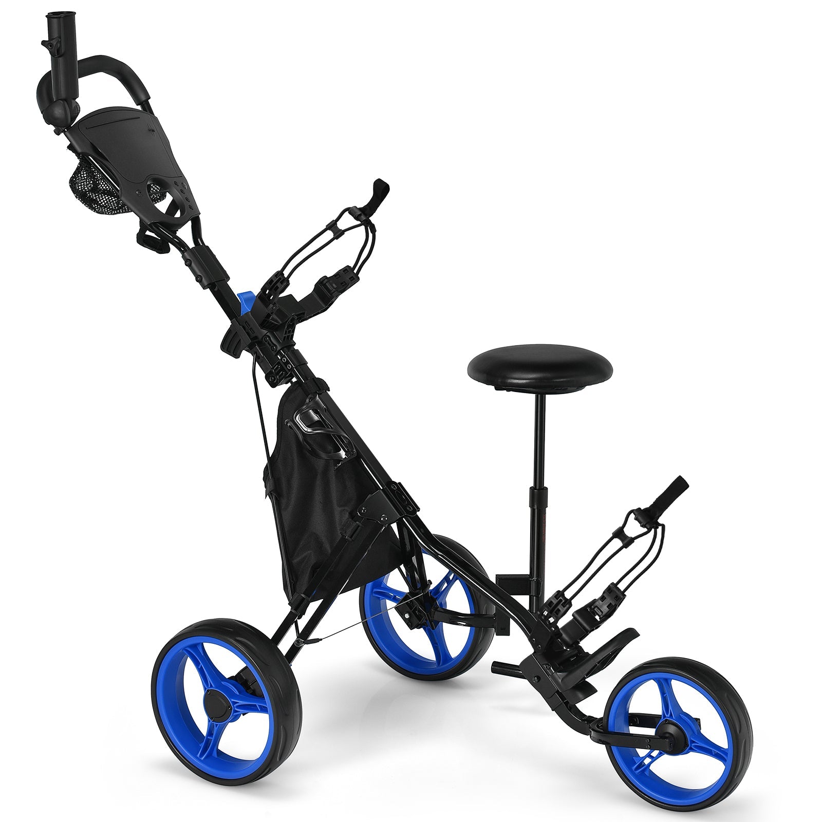 Golf Push Pull Cart, Lightweight 3 Wheels Golf Push Cart