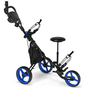 Golf Push Pull Cart, Lightweight 3 Wheels Golf Push Cart