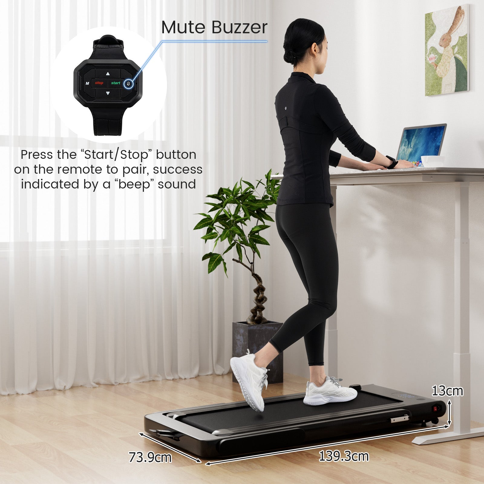 Electric Running Machine with LED Display & Workout APP for Home