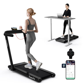 Electric Running Machine with LED Display & Workout APP for Home
