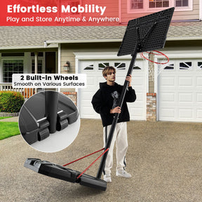 Portable Basketball Hoop with with 110cm Shatterproof Backboard and Wheels