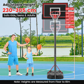 Portable Basketball Hoop with with 110cm Shatterproof Backboard and Wheels