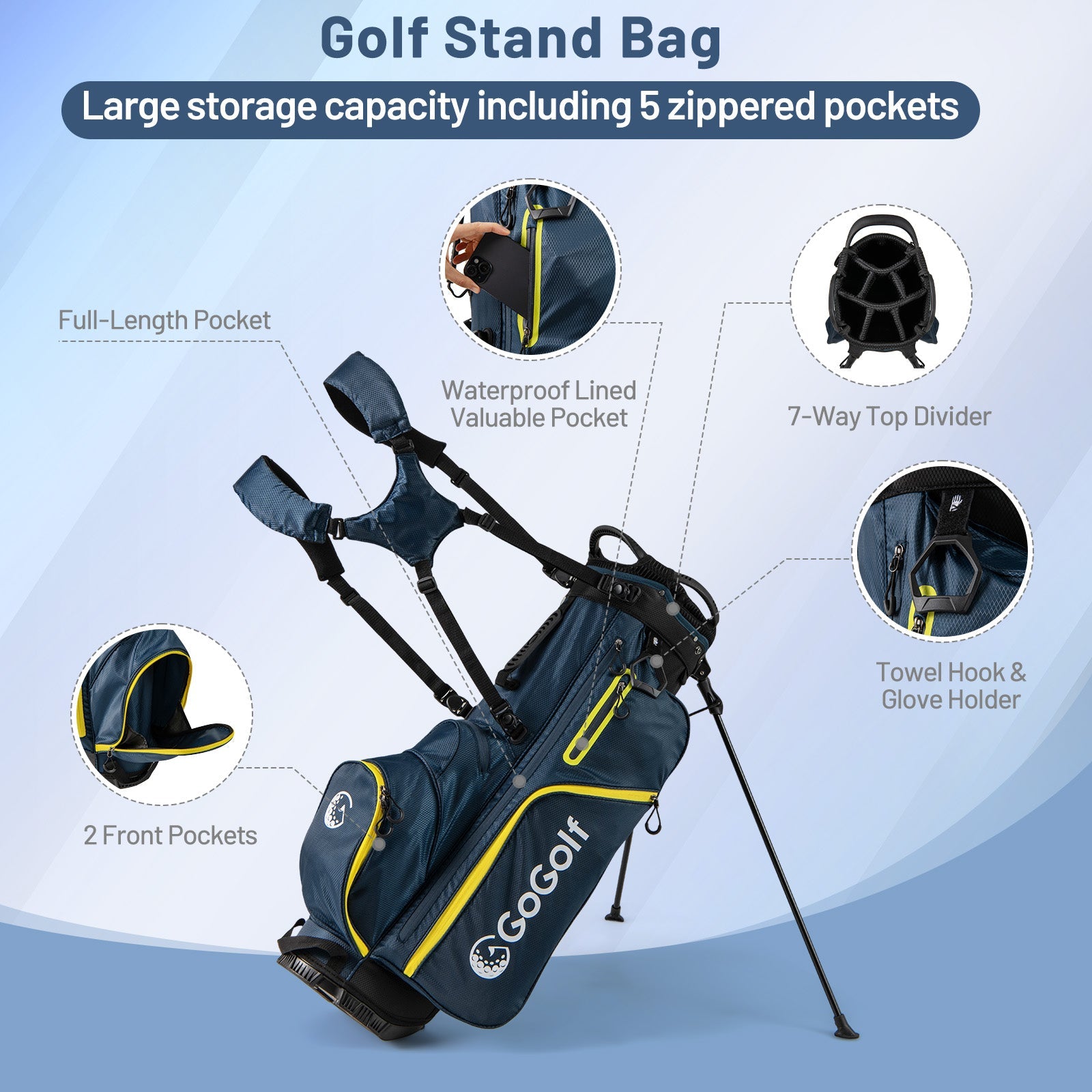 Complete Golf Club Set for Men with Stand Bag