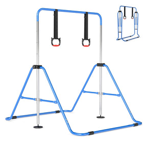Expandable Gymnastic Bar for Kids, 4-Level Height Adjustable Gymnastic Horizontal Bar with Sturdy Metal Frame