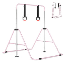 Expandable Gymnastic Bar for Kids, 4-Level Height Adjustable Gymnastic Horizontal Bar with Sturdy Metal Frame