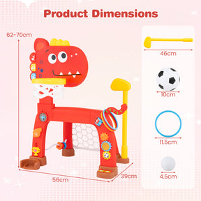 Dinosaur Toddler Basketball Hoop & Soccer Ball Activity Center