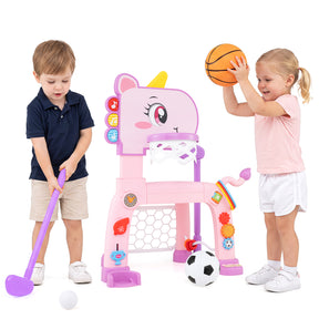 Dinosaur Toddler Basketball Hoop & Soccer Ball Activity Center