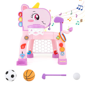 Dinosaur Toddler Basketball Hoop & Soccer Ball Activity Center