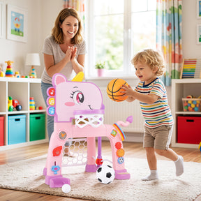 Dinosaur Toddler Basketball Hoop & Soccer Ball Activity Center