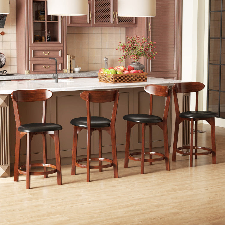 Set of 2 Modern Armless Upholstered Cushioned Seat Island Dining Chairs for Kitchen