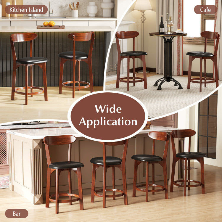 Set of 2 Modern Armless Upholstered Cushioned Seat Island Dining Chairs for Kitchen