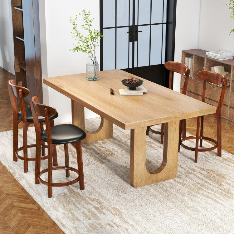 Set of 2 Modern Armless Upholstered Cushioned Seat Island Dining Chairs for Kitchen