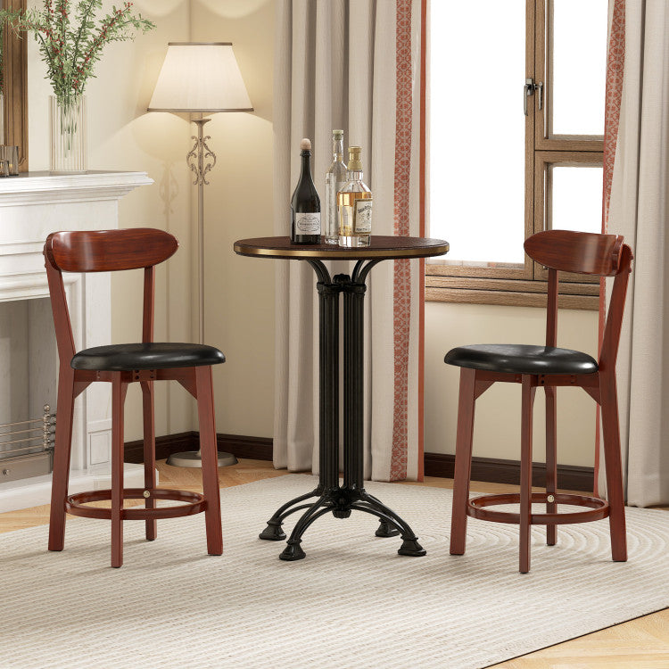 Set of 2 Modern Armless Upholstered Cushioned Seat Island Dining Chairs for Kitchen