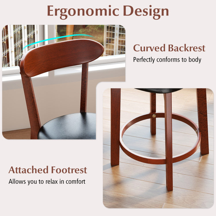Set of 2 Modern Armless Upholstered Cushioned Seat Island Dining Chairs for Kitchen