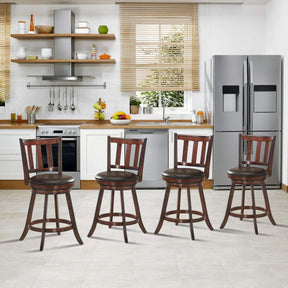 Set of 2 Bar Stools Counter Height Dining Chair 360 Degree Swivel Barstool Set with Cushion