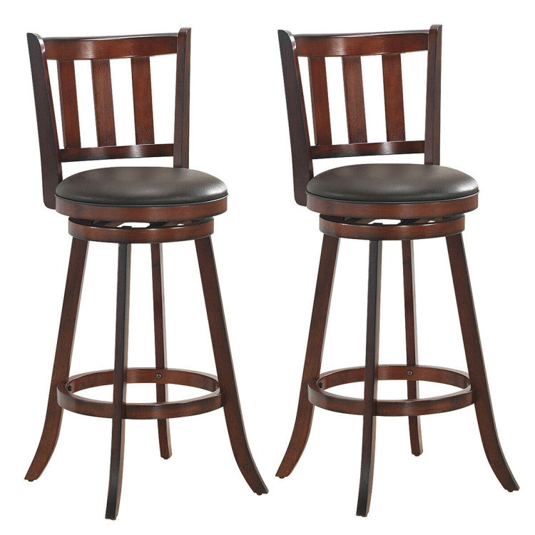 Set of 2 Bar Stools Counter Height Dining Chair 360 Degree Swivel Barstool Set with Cushion