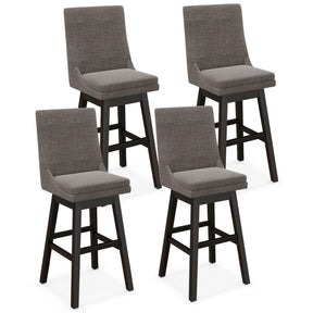Set of 2 Counter Height Barstools 360° Swivel Bar Stool Seat Dining Chairs with Footrest and Cushion