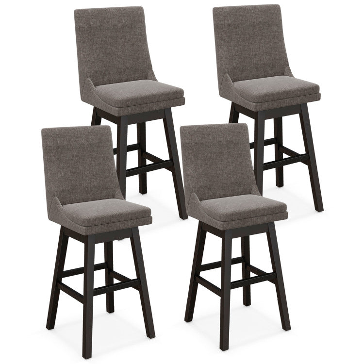 Set of 2 Counter Height Barstools 360° Swivel Bar Stool Seat Dining Chairs with Footrest and Cushion
