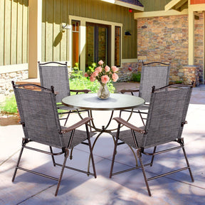 Set of 2 Outdoor Patio Lightweight Folding Fabric Chairs