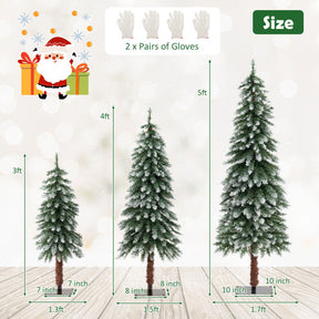 Set of 3 Pre-Lit Christmas Tree with LED lights