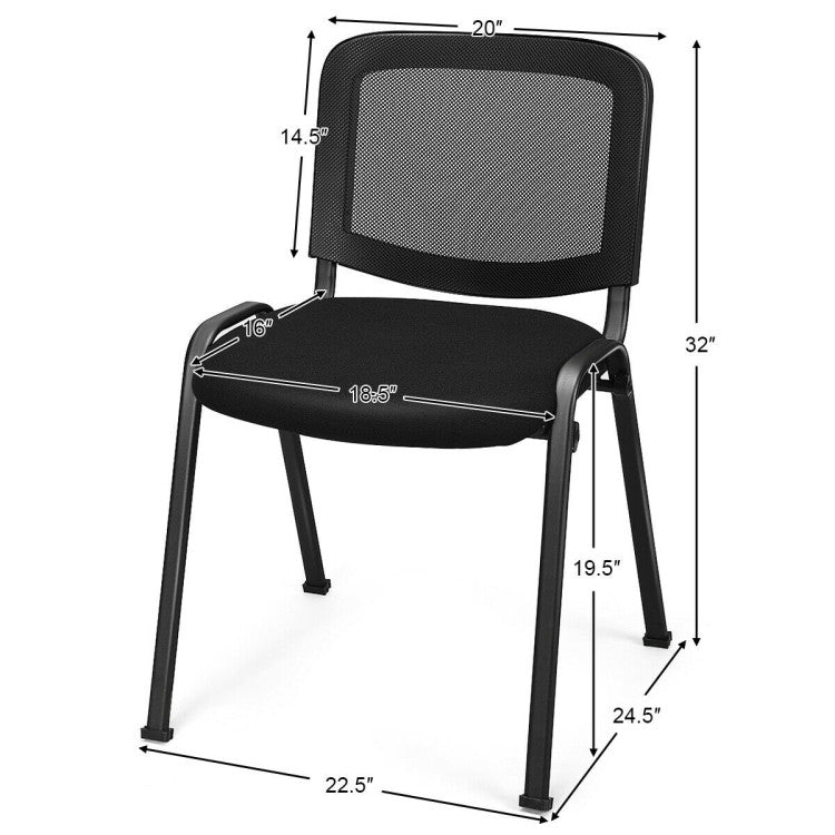 Set of 5 Stackable Conference Chairs with Mesh Back