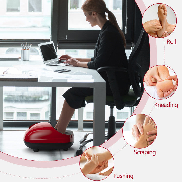 Shiatsu Foot Massager with Heat Kneading Rolling Scraping and Remote Control