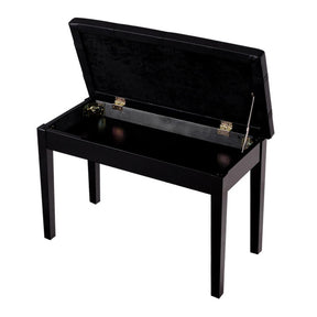 Solid Wood PU Leather Piano Keyboard Bench with Storage Compartment