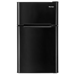 3.2 cu ft. Stainless Steel Compact Refrigerator 2-Door Mini Fridge Freezer Cooler for Dorm Office Apartment