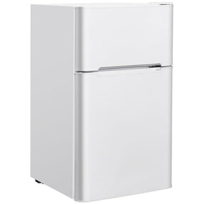 3.2 cu ft. Stainless Steel Compact Refrigerator 2-Door Mini Fridge Freezer Cooler for Dorm Office Apartment