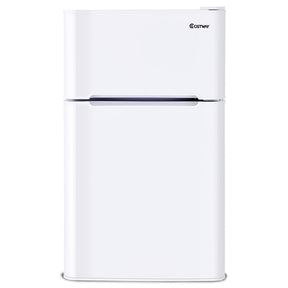 3.2 cu ft. Stainless Steel Compact Refrigerator 2-Door Mini Fridge Freezer Cooler for Dorm Office Apartment