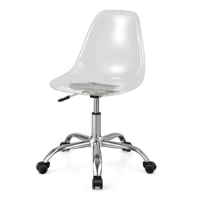 Swivel Acrylic Armless Conference Chair with Adjustable Height for Home and Office