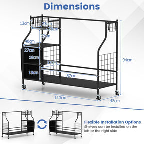 Balls and Golfing Equipment Accessories with Lockable Wheels and Removable Hooks