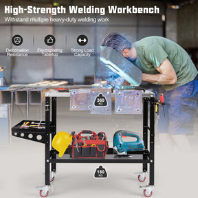 92cm x 46cm Welding Table, 570kg Welding Workbench on Wheels