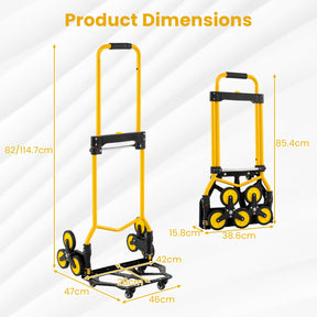 Stair Climbing Cart, Stair Climber Hand Truck with One-Touch Telescoping Handle