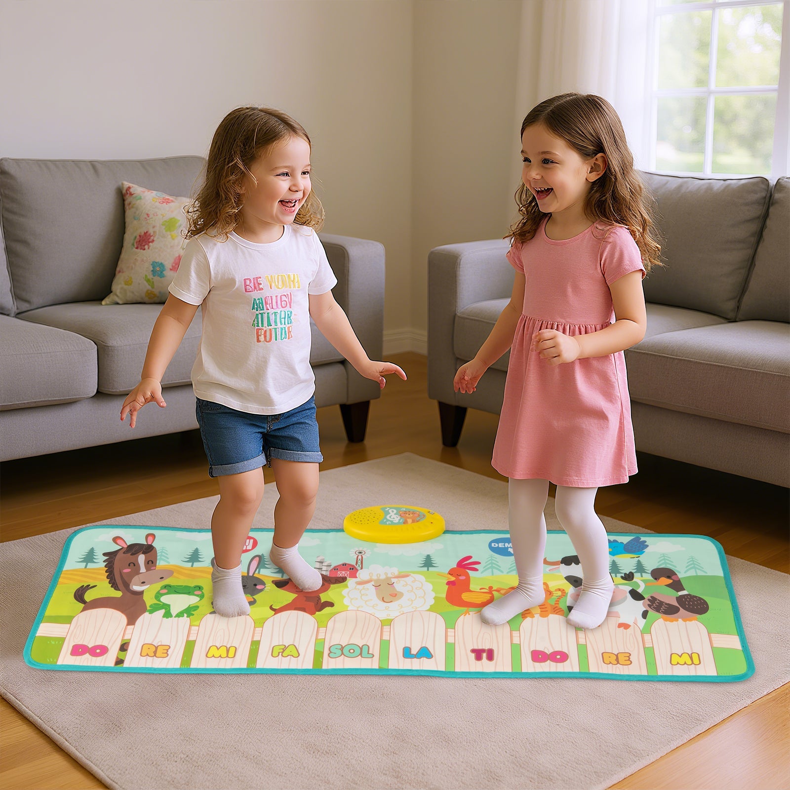 Floor Piano Mat for Toddlers, 10 Keys & 10 Built-in Songs, Kids Sensory Educational Toy Gift