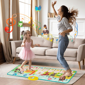 Floor Piano Mat for Toddlers, 10 Keys & 10 Built-in Songs, Kids Sensory Educational Toy Gift
