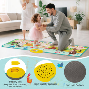 Floor Piano Mat for Toddlers, 10 Keys & 10 Built-in Songs, Kids Sensory Educational Toy Gift