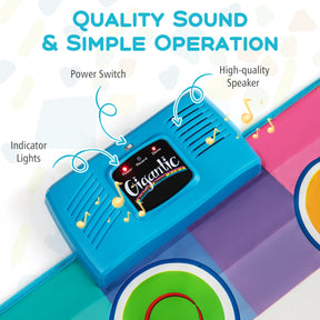 Floor Piano Dance Mat for Kids, Musical Playmat with 8 Instrument Sounds