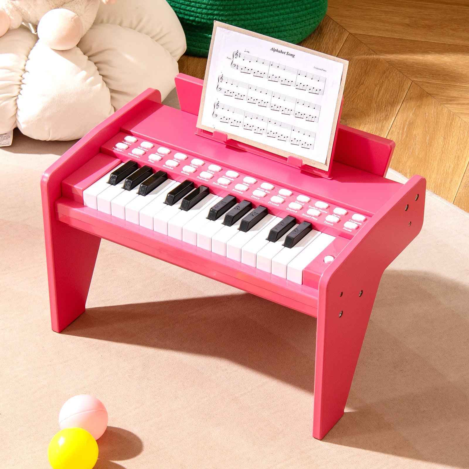 25 Keys Kids Piano Keyboard, Mini Digital Lighted Piano Toy