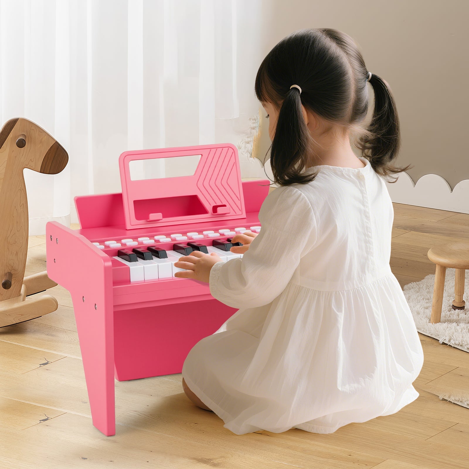 25 Keys Kids Piano Keyboard, Mini Digital Lighted Piano Toy